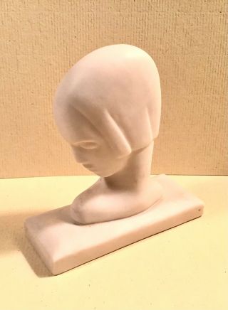 Art Deco Lady Head Bust Vintage Lenox Unmarked Small Figure,  Paperweight,  Decor
