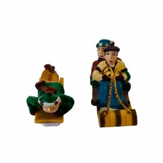 Dept 56 Village Animated Sledding Hill Replacement Magnetic Sledders Figures