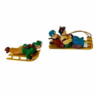 DEPT 56 VILLAGE ANIMATED SLEDDING HILL REPLACEMENT MAGNETIC SLEDDERS FIGURES 2