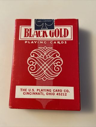 Vintage Black Gold Playing Cards Poker U.  S.  Playing Card Co Linen Finish