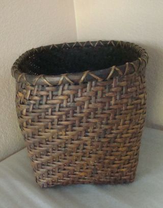 Vintage Handcrafted Philippines Ifugao Tribe Woven Oval Basket 12 