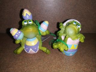 Toadily Yours Easter Egg Spring Frogs Set Of 2 Douglas Russ Berrie Read Vtg