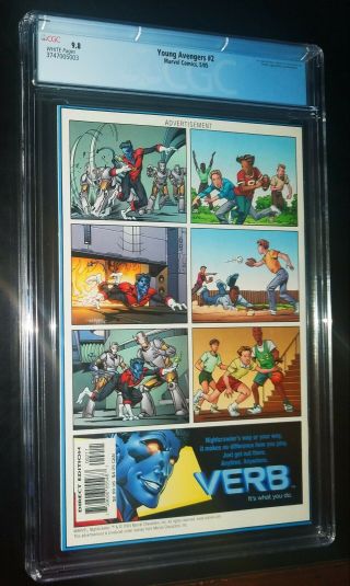 YOUNG AVENGERS 2 2005 Marvel Comics CGC 9.  8 NM/MT White Pages 2