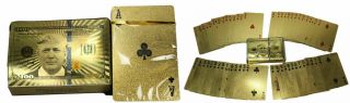 Donald Trump Gold Foil Waterproof Plastic Playing Poker Deck Game Cards Usa 1