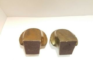2 Sea Shell Bronzed - Tone Cast Metal Bookends Marine Nautical Decor marked PMC 3