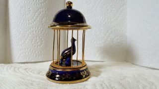 Limoges Cobalt Blue & Gold Bird In Bird Cage,  Made In France