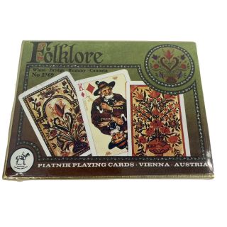 Vintage Piatnik Folklore (2) Deck Playing Cards Poker Bridge Rummy Canasta