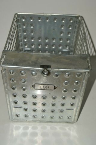 Vintage Metal Androck Inc Gym Pe Locker Wire Industrial Basket 109 Rare