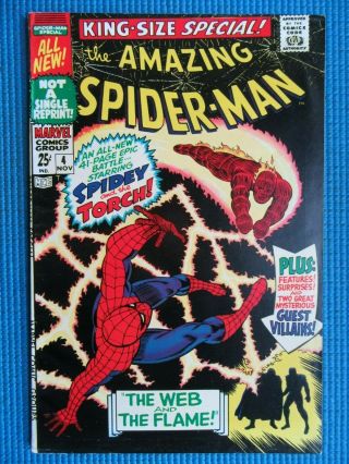 Spider - Man King - Size Special 4 - (vf/nm) - Human Torch,  Fantastic Four
