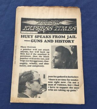 1969 San Francisco Express Newspaper Black Panther Huey Newton Speaks From Jail