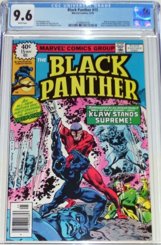 Black Panther 15 Cgc 9.  6 From May 1979 Last Issue.  Klaw & Avengers Appearance