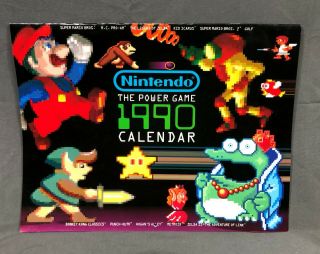 1990 Nintendo The Power Game Vintage Mario Calendar No Marks
