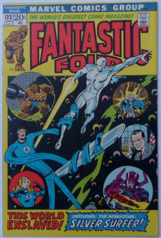 Fantastic Four 123 (jun 1972,  Marvel) Vfn - Nm Silver Surfer & Galactus Cvr & Sty