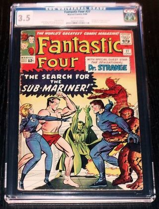 Fantastic Four 27 Cgc 3.  5 Submariner Doctor Strange Silver - Age Marvel