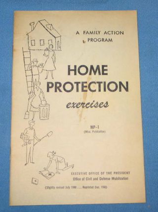 Office Of Civil Defense " Home Protection Exercises " 1960 Mp - 1 Cold War