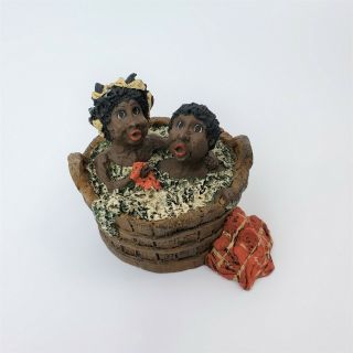 JUNE MCKENNA Vintage 1982 RARE African American Black Children Figurines Bathtub 2