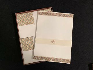 Vintage Hallmark Pretty Paisley Design Stationery Box Set Letter Writing Penpal