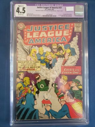 Justice League Of America 21 Cgc 4.  5 Restored 1st Silver Age App Dr.  Fate Dc