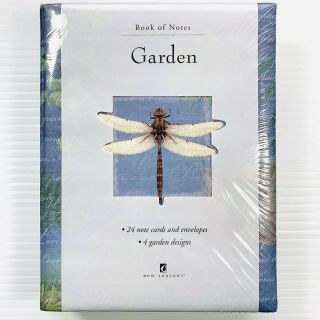 Seasons Book Of Notes Garden Dragonfly 24 Note Cards Envelopes W/ Portfolio