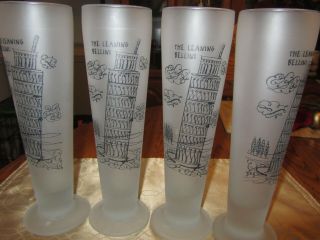 Leaning Tower Of Piza/ The Leaning Bellini Cocktail Glasses (four) Ga - A - 23