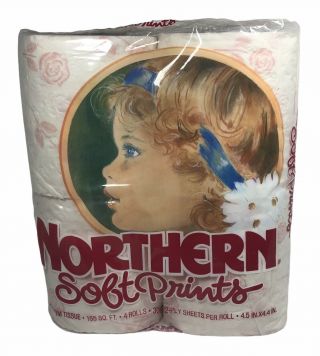 Vintage Northern Soft Prints Toilet Paper Bathroom Tissue Pink Print Nos Prop