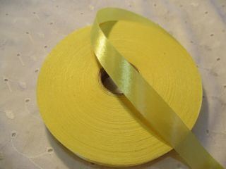 Vintage 3m Sasheen Ribbon About 75 Yard Roll Of Buttercup Yellow 5/8 " Wide Nos