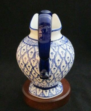 Gorgeous Highly Decorative Blue Cobalt Fine Porcelain Pitcher 3