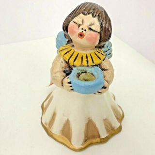 Thun Italy Angel Bozner Engel Ceramic Candle Holder Figurine 6”