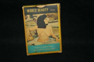 Vintage World Beauty Playing Cards Pin - Up Girls Nudes 1970s Hong Kong