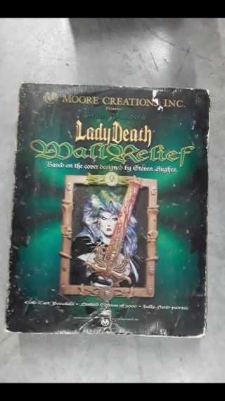 Brian Pulido Lady Death Porcelain Plaque/wall Relief 439 Of 3000 Moore Creations