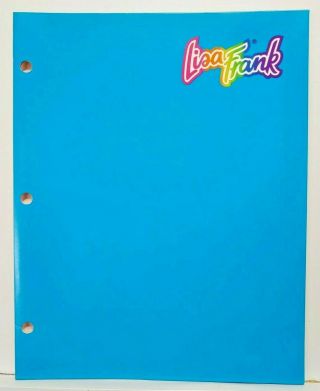 Vintage Lisa Frank Blue Orange Folder Vertical Pockets Stuart Hall 1990s