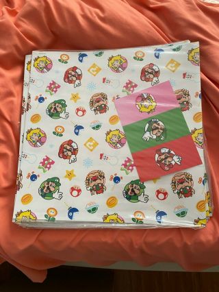 Nintendo Christmas Gift Wrapping Paper Mario Luigi Princess Peach 36 " X 23.  75 "