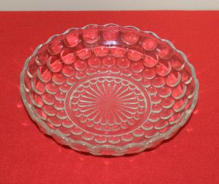 Vintage Clear Glass Bowl With Bubble Pattern 8 1/2 In.