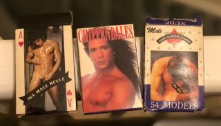 Old Vintage Male Nude Adult Playing Cards 54 Men Models 3 Different Packs
