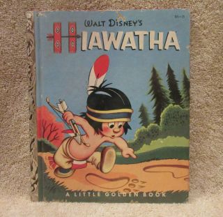 Vintage A Little Golden Book Walt Disney Hiawatha 1953 Edition Rare Htf