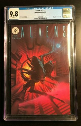 Aliens V2 1 Cgc 9.  8 Nm - Mt Dark Horse Comics 1989 Denis Beauvais Mark Verheiden