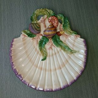 Fritz And Floyd Classic Hand Crafted Nautilus Shell " Oceana " Canape Plate