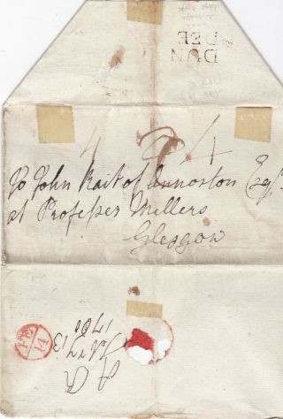 1780 Dundee 2/line & Scots Bishopmarks On Folded Cover To Professor Miller