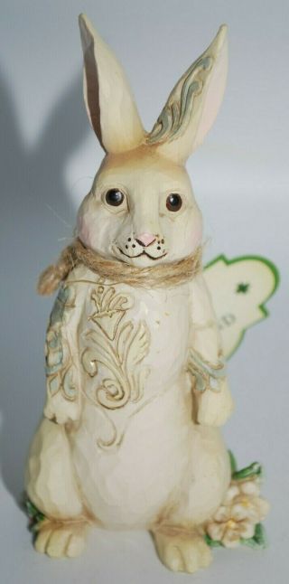 2016 Jim Shore 4056969 Bunny Beauty White Woodland Rabbit Bunny Mini Figurine