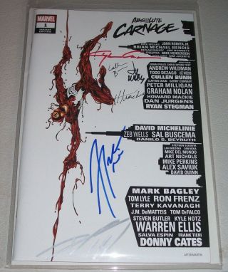 Absolute Carnage 1 (2019) Scorpion Variant Signed By Six Creators Nm