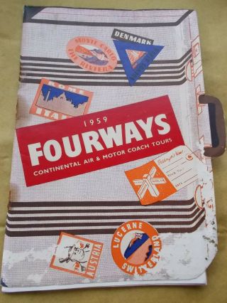 The 1959 Fourways Continental Air & Motor Coach Tours 70 Page Brochure