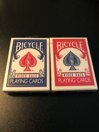 Bicycle “blue Seal” Red And Blue Playing Cards Ohio Made Decks.