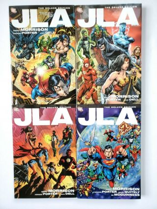 Jla Justice League Of America Deluxe Edition Vol 1 2 3 4 Morrison 1st Print Hc