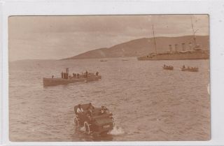 Vintage Postcard H.  M.  A.  S.  Sydney Crew Disembarking From Ship 1914 Real Photo