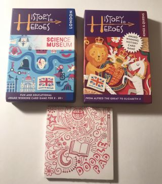 History Heroes Card Games London/king & Queens 2 Pack Bundle With Score Pad