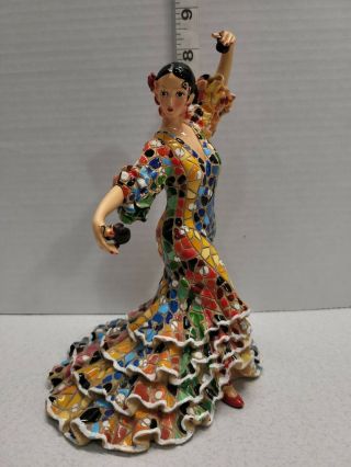 Barcino Mosaic Spanish Flamenco Lady Dancer Castanets Figurine 2008