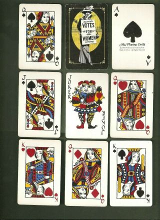1975 Womens Suffrage / Lib " Ms " Playing Cards W Rare Custom Male Jester Joker