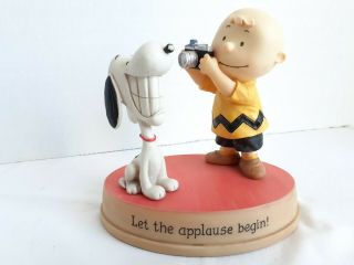 2012 Peanuts Snoopy Charlie Brown Figurine Hallmark " Let The Applause Begin "