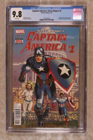 Captain America Steve Rogers 1a Saiz Variant Cgc 9.  8 2016 1261591014