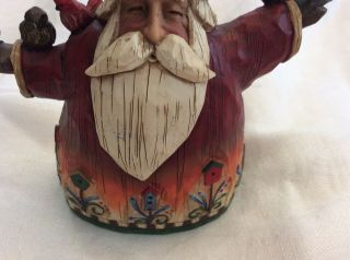 Jim Shore Enesco Heartwood Creek Santa With Birds Figurine 5 1/4”